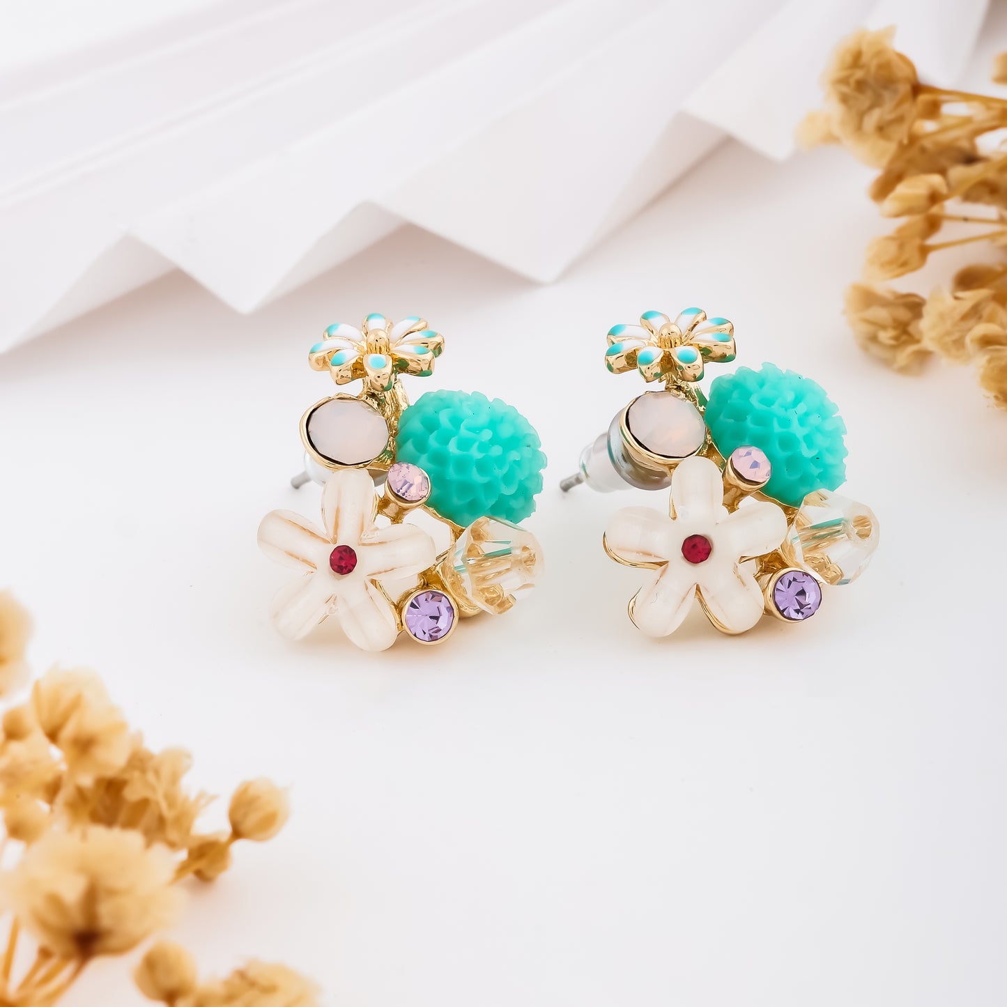 Floral Harmony Stud Earrings