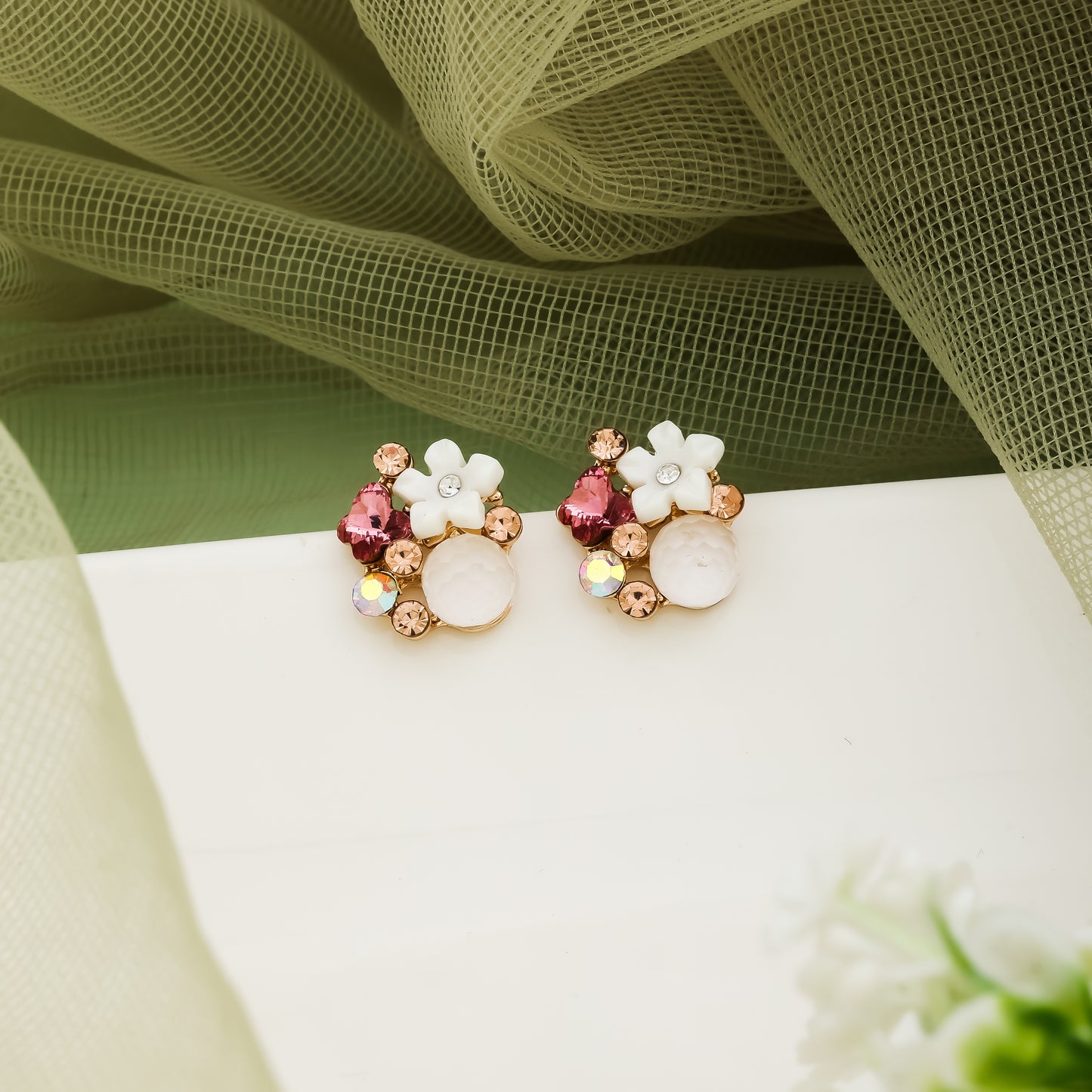 Pink Radiance Floral Earrings