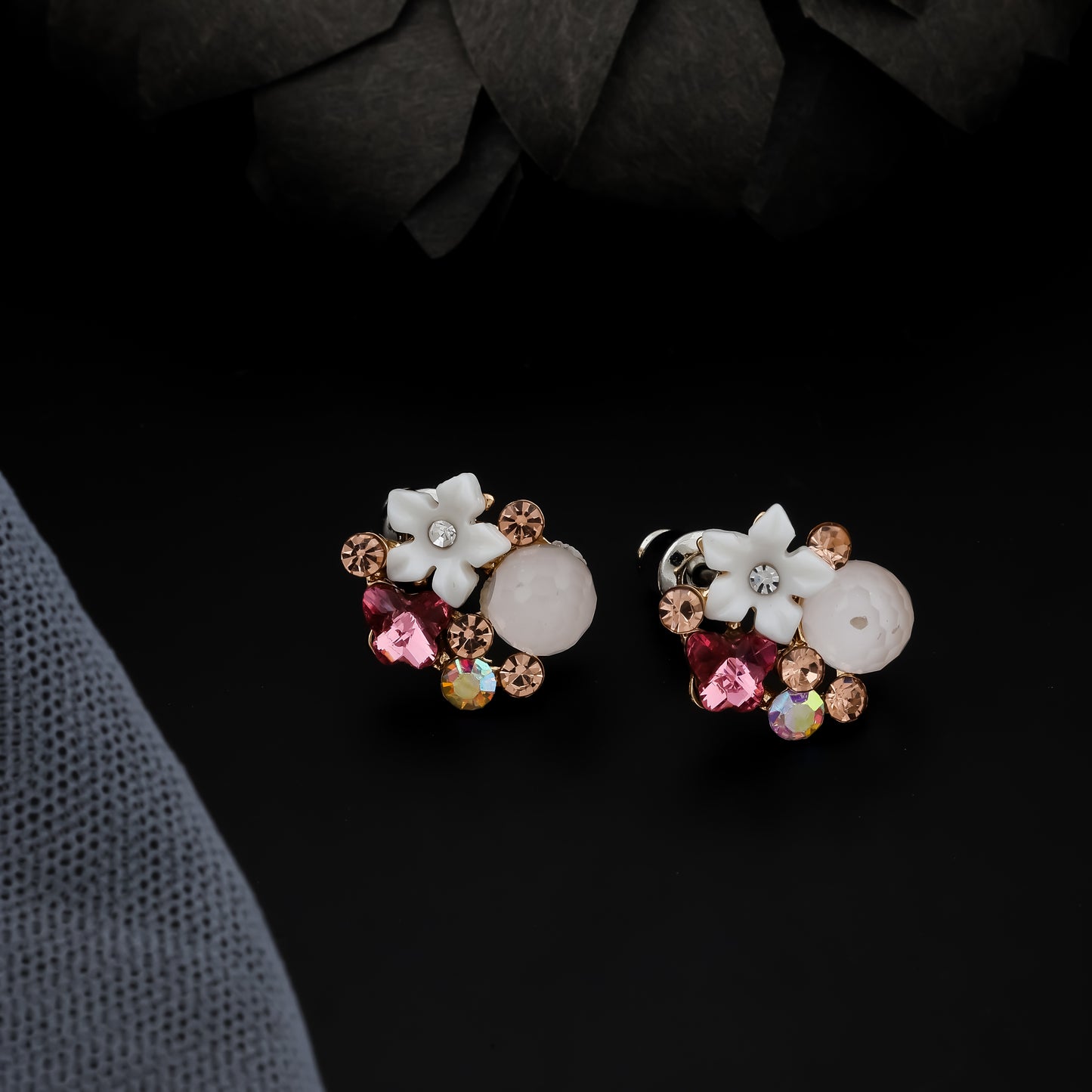 Pink Radiance Floral Earrings